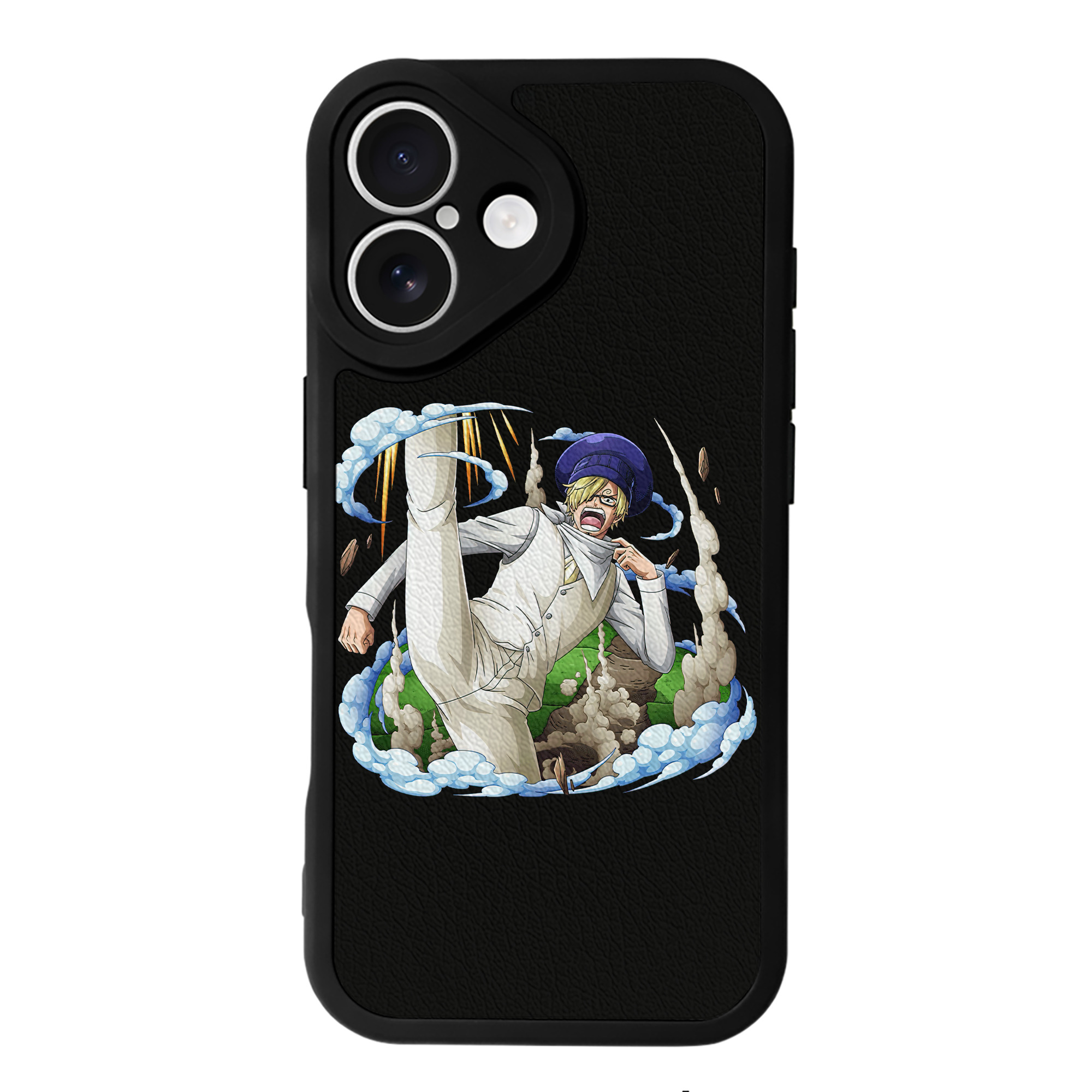 （画像用） ワンピース サンジ ONE PIECE Sanji 【iPhone 16シリーズ対応】シリコンスマホケース（レザー調） 材質：シリコン